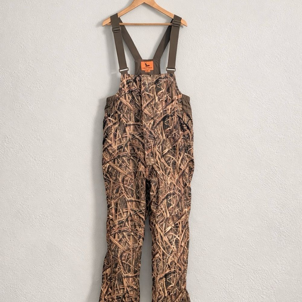 Field & Stream Camouflage Bib Overalls Realtree Camo Hunting Size L